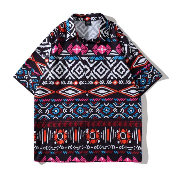 ⁦Retro Fashion Shirts Short Sleeves For Men And Women⁩ - الصورة ⁦4⁩