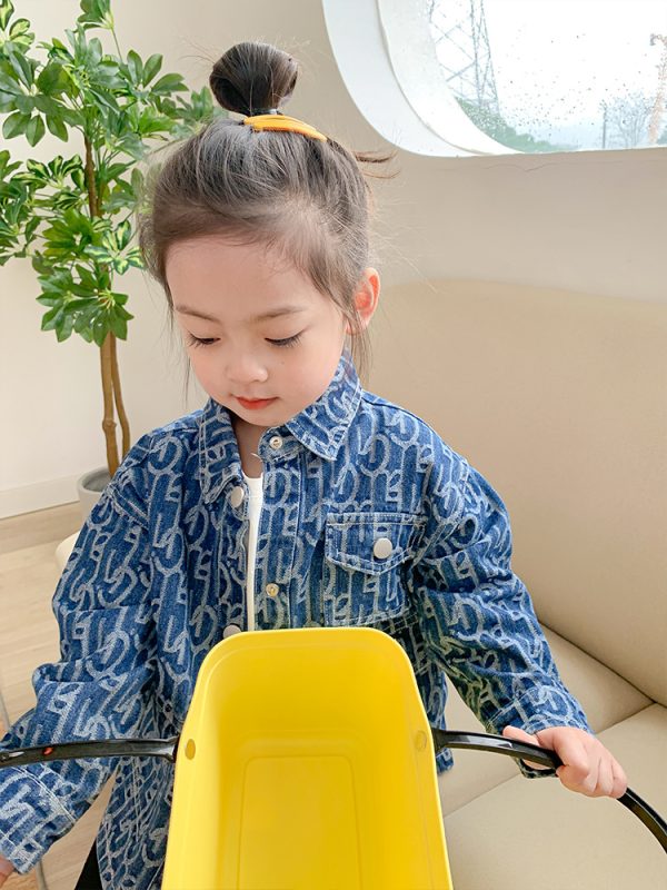 ⁦Girls' Jackets, Children's Clothing, Girls' Baby Denim Jackets⁩ - الصورة ⁦5⁩