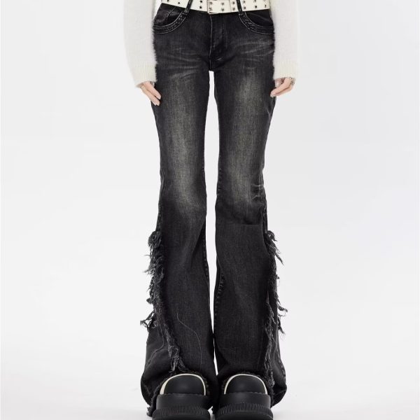 ⁦Fashion American Slightly Flared Jeans Women⁩ - الصورة ⁦3⁩