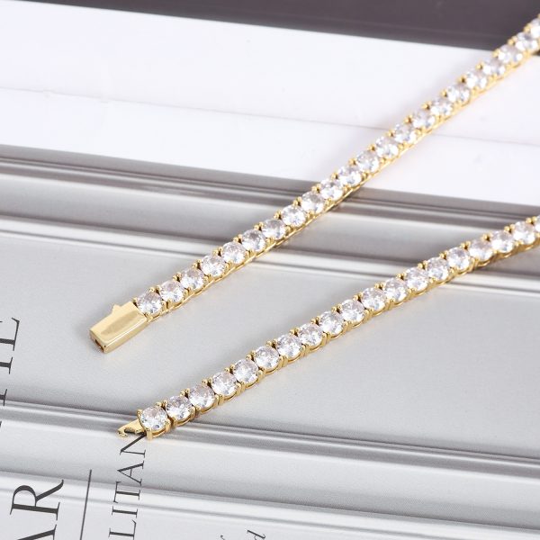 ⁦4mm Zircon Tennis Necklace Men And Women Couple Light Luxury Fashionista Accessories All-match Necklace⁩ - الصورة ⁦7⁩