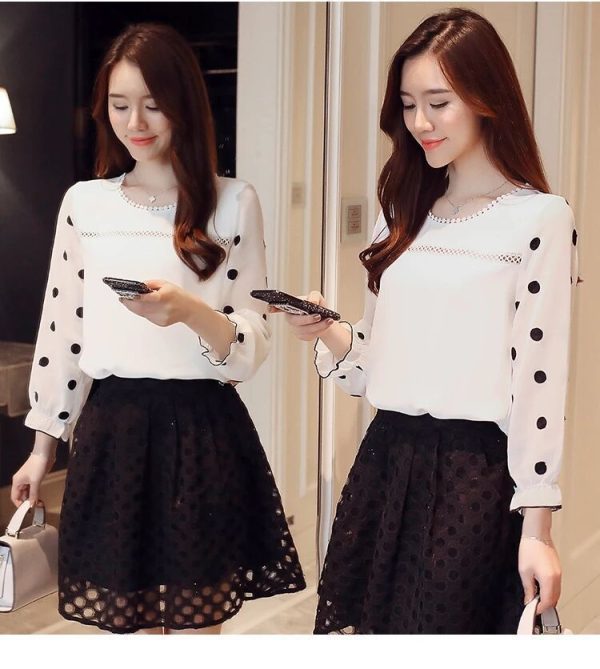 ⁦Women's Shirts Chiffon Bottoming Shirts⁩ - الصورة ⁦7⁩
