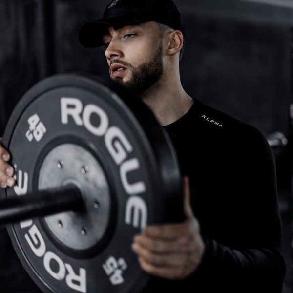 ⁦Men Long Sleeves T-Shirts Mesh Breathable Gyms Fitness Sports Clothes⁩ - الصورة ⁦2⁩