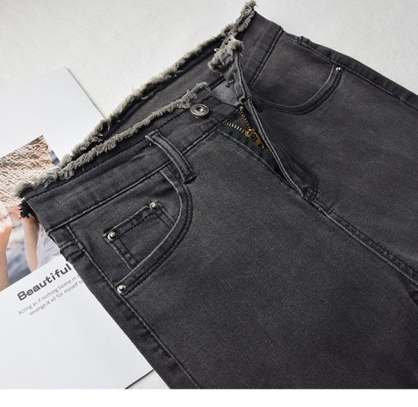 ⁦High-rise jeans female nine-point trousers⁩ - الصورة ⁦4⁩