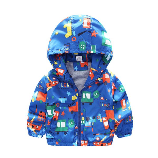 ⁦Boys And Children's Jackets Airplane Printed Baby Windbreaker Jackets⁩ - الصورة ⁦3⁩