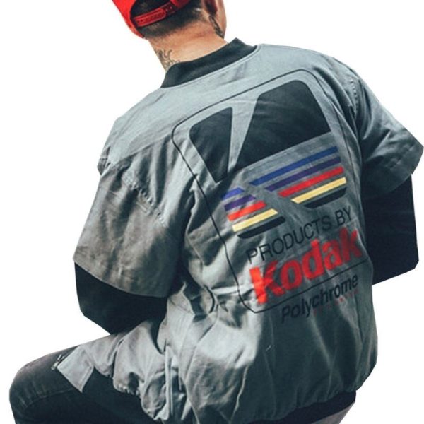 ⁦Hip Hop Style Jacket Men Women Streetwear Print Baseball Jackets⁩ - الصورة ⁦7⁩