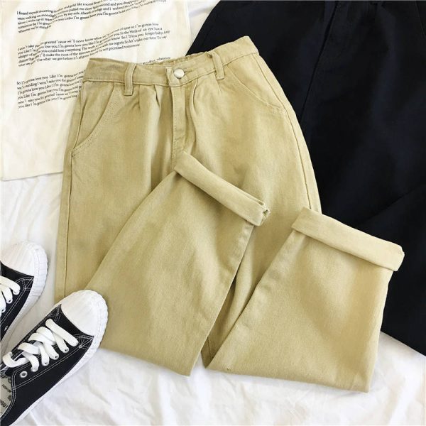 ⁦Ladies high waist straight jeans⁩ - الصورة ⁦3⁩