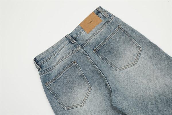 ⁦Washed Topstitching Skinny Jeans For Men⁩ - الصورة ⁦8⁩