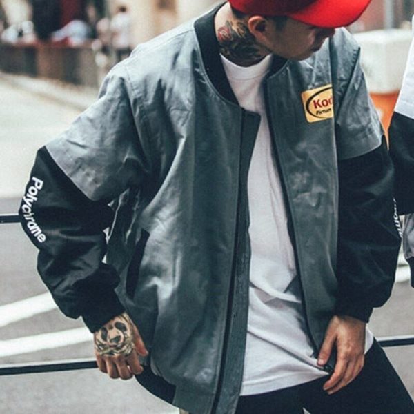 ⁦Hip Hop Style Jacket Men Women Streetwear Print Baseball Jackets⁩ - الصورة ⁦8⁩
