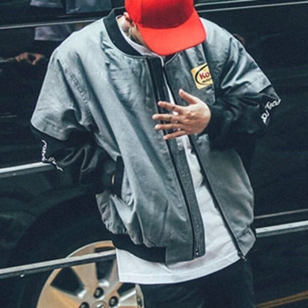 ⁦Hip Hop Style Jacket Men Women Streetwear Print Baseball Jackets⁩ - الصورة ⁦5⁩