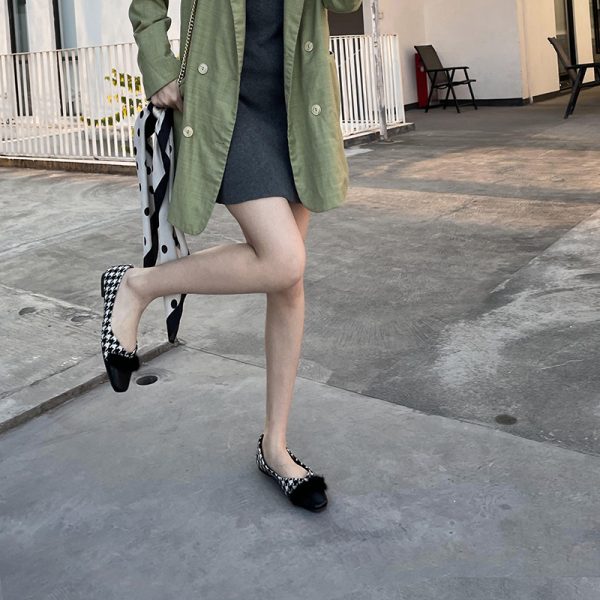 ⁦Fashion Plush Stitching Casual Pump Flats⁩ - الصورة ⁦2⁩