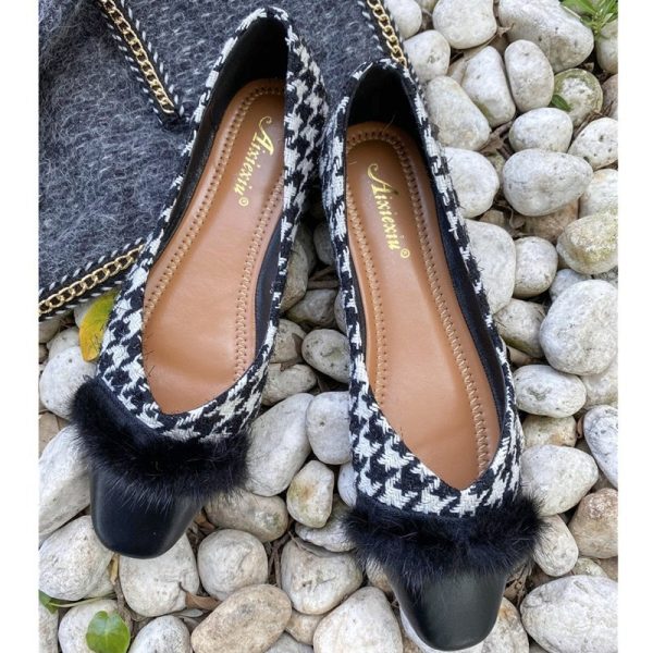 ⁦Fashion Plush Stitching Casual Pump Flats⁩ - الصورة ⁦4⁩