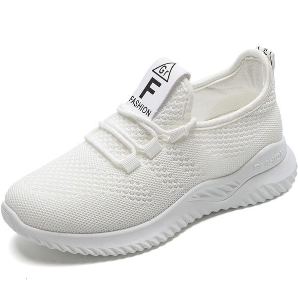 ⁦New Women's Shoes Korean Style Wild White Shoes Breathable Mesh Shoes Trendy Shoes⁩ - الصورة ⁦3⁩