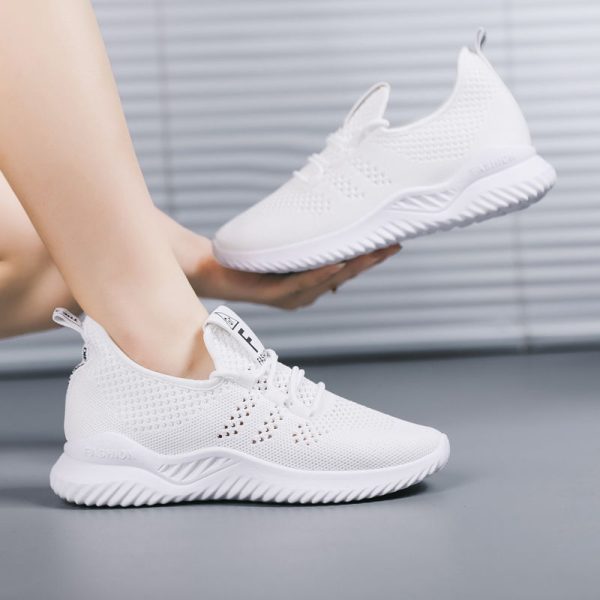 ⁦New Women's Shoes Korean Style Wild White Shoes Breathable Mesh Shoes Trendy Shoes⁩ - الصورة ⁦5⁩