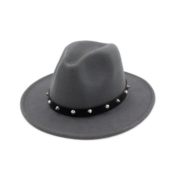 ⁦New Style Rivet Accessories Top Hat For Men and Women Woolen Hats⁩ - الصورة ⁦5⁩