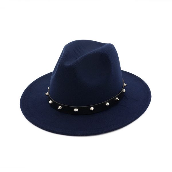 ⁦New Style Rivet Accessories Top Hat For Men and Women Woolen Hats⁩ - الصورة ⁦7⁩