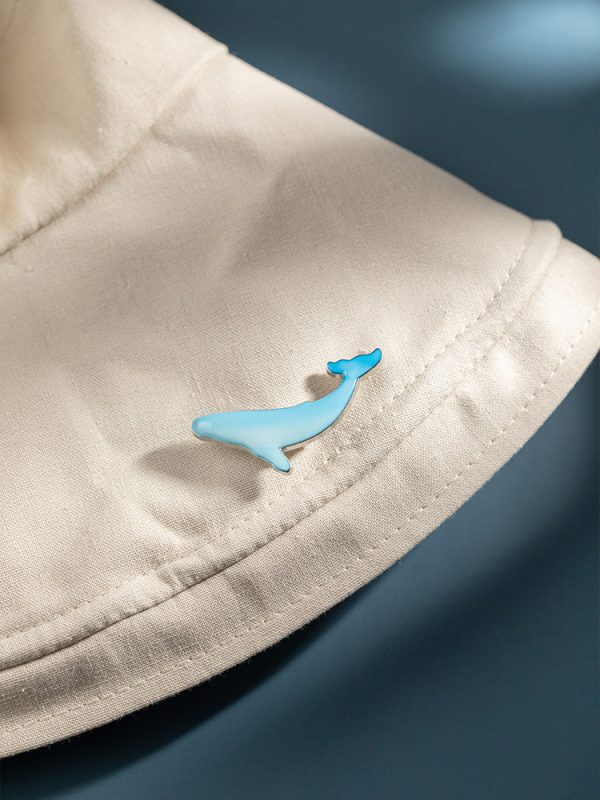 ⁦Whale Brooch Men And Women Simple Niche Student Cartoon Pin Clothes Bag Accessories⁩ - الصورة ⁦4⁩