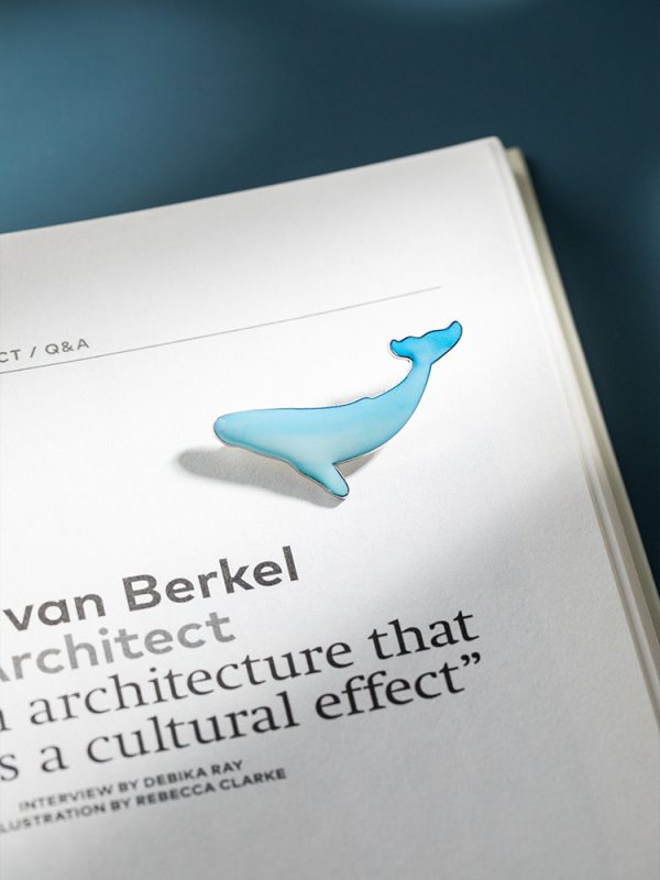 ⁦Whale Brooch Men And Women Simple Niche Student Cartoon Pin Clothes Bag Accessories⁩ - الصورة ⁦2⁩
