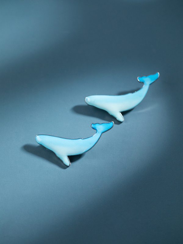 ⁦Whale Brooch Men And Women Simple Niche Student Cartoon Pin Clothes Bag Accessories⁩ - الصورة ⁦5⁩