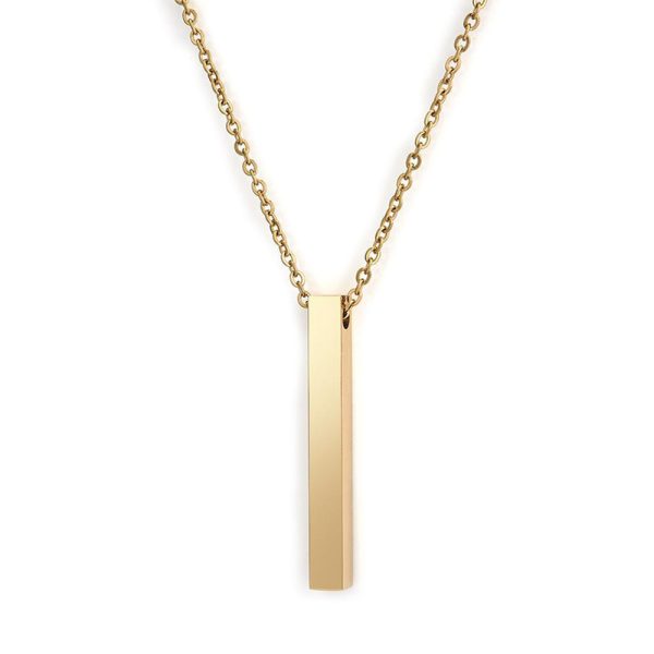 ⁦Fashion Simple Pendant Necklace for Men Women Stainless Steel Geometric Interlocking Chain Choker Male Jewelry Accessories Gifts⁩ - الصورة ⁦3⁩