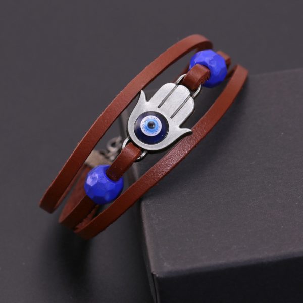 ⁦Part II Ellie Dina Bracelet Evil Eye Blue Bead Braceletsx Handmade Jewelry Accessories Gift Women Men⁩ - الصورة ⁦3⁩