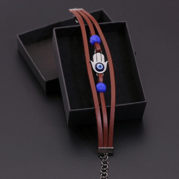 ⁦Part II Ellie Dina Bracelet Evil Eye Blue Bead Braceletsx Handmade Jewelry Accessories Gift Women Men⁩ - الصورة ⁦5⁩