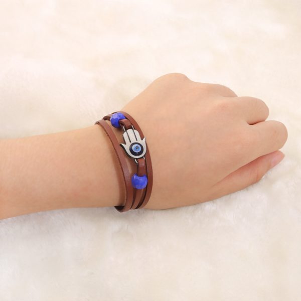 ⁦Part II Ellie Dina Bracelet Evil Eye Blue Bead Braceletsx Handmade Jewelry Accessories Gift Women Men⁩ - الصورة ⁦4⁩