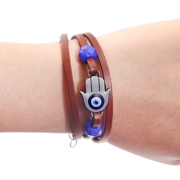 ⁦Part II Ellie Dina Bracelet Evil Eye Blue Bead Braceletsx Handmade Jewelry Accessories Gift Women Men⁩ - الصورة ⁦2⁩