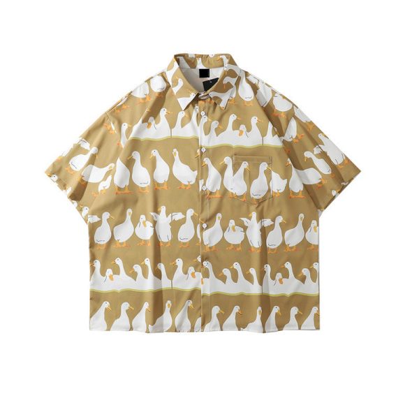 ⁦Short-sleeved Animal Love Printed Shirt For Men And Women Couple Shirts⁩ - الصورة ⁦2⁩