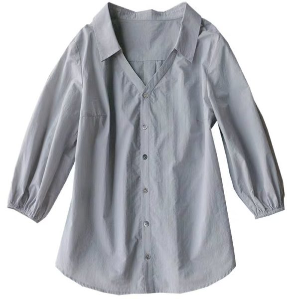 ⁦Design Sense Niche Temperament Tops, Retro Western Style Shirts, Lazy Style Gentle Shirts⁩ - الصورة ⁦2⁩