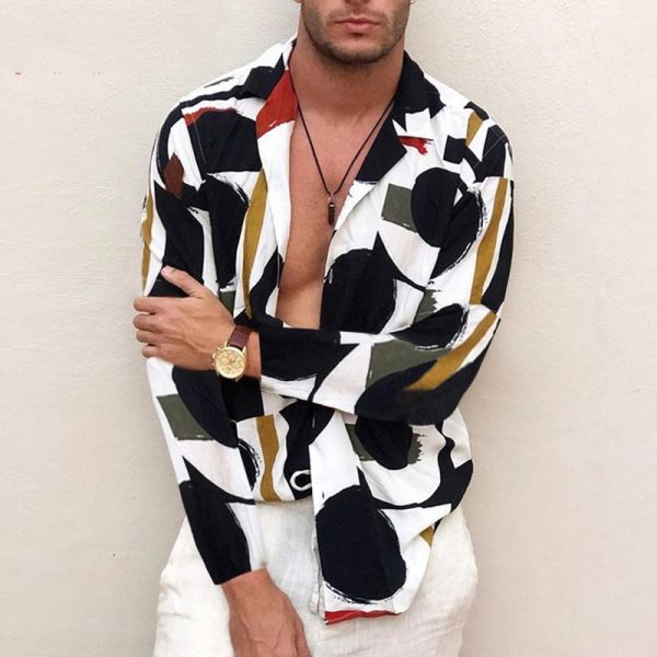 ⁦Hawaiian Men For Plus Size Blouse Shirt Shirts Print Fat⁩ - الصورة ⁦4⁩