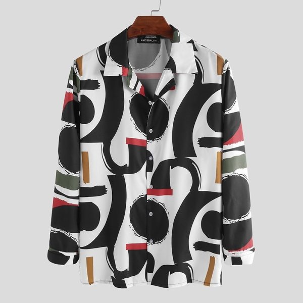 ⁦Hawaiian Men For Plus Size Blouse Shirt Shirts Print Fat⁩ - الصورة ⁦5⁩