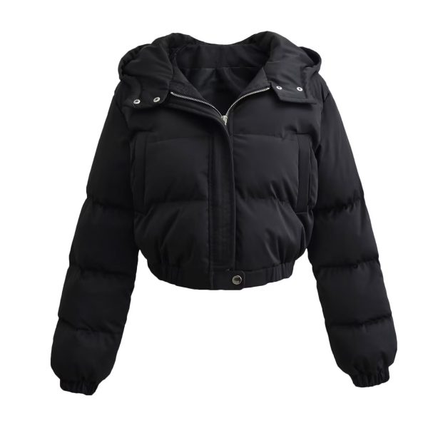 ⁦Autumn New Fashion Casual Simple All-matching Hooded Short Cotton Jacket⁩ - الصورة ⁦8⁩