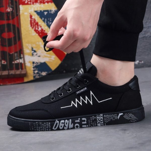 ⁦Men's canvas shoes sports casual men's shoes flat shoes men⁩ - الصورة ⁦6⁩