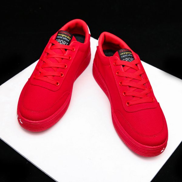 ⁦Love Print Canvas Shoes Women Men Flats Lace-up Casual Shoes Lover Sports Shoes Valentines Day⁩ - الصورة ⁦10⁩