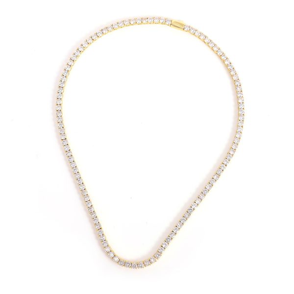 ⁦4mm Zircon Tennis Necklace Men And Women Couple Light Luxury Fashionista Accessories All-match Necklace⁩ - الصورة ⁦3⁩