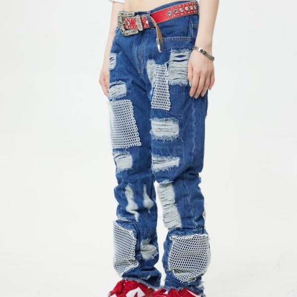 ⁦Heavy Industry Hole & Patch Jeans Men⁩ - الصورة ⁦2⁩