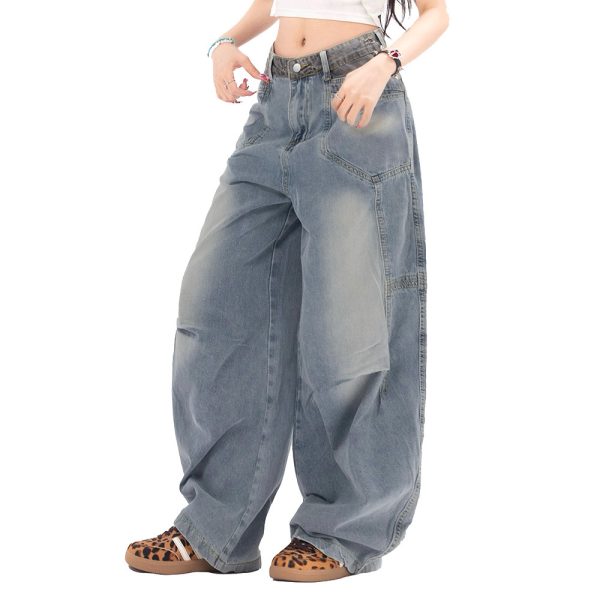 ⁦Distressed Washed Jeans Men And Women⁩ - الصورة ⁦2⁩