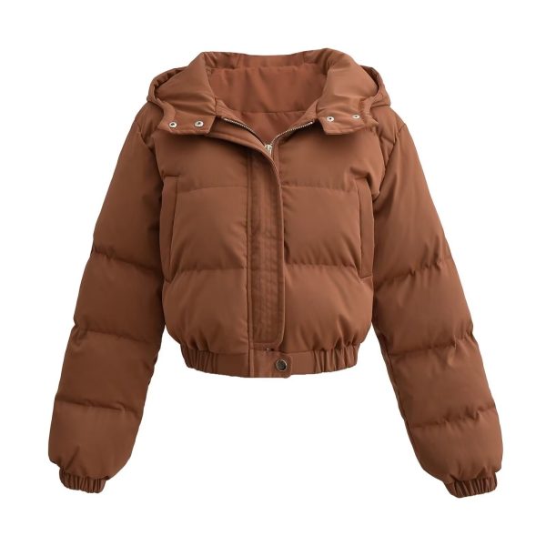 ⁦Autumn New Fashion Casual Simple All-matching Hooded Short Cotton Jacket⁩ - الصورة ⁦6⁩