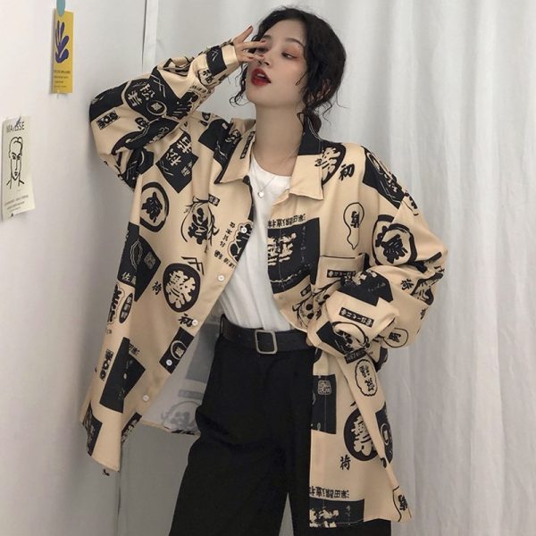 ⁦Streetwear Harajuku clothing ladies shirts⁩ - الصورة ⁦4⁩
