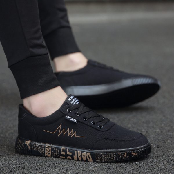 ⁦Men's canvas shoes sports casual men's shoes flat shoes men⁩ - الصورة ⁦3⁩