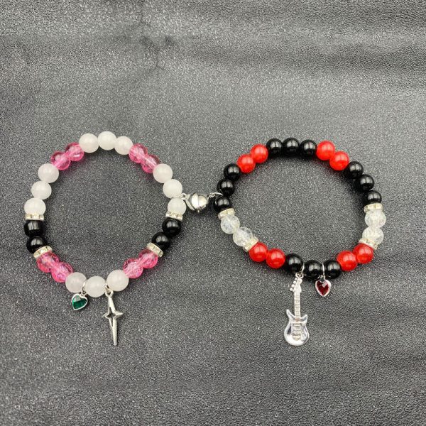 ⁦European And American New Love Magnetic Bracelets For Men And Womencouple Necklace Suit Elastic Bracelet Girlfriends' Accessories Amazon⁩ - الصورة ⁦4⁩