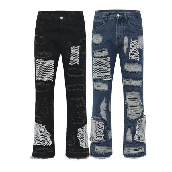 ⁦Heavy Industry Hole & Patch Jeans Men⁩ - الصورة ⁦5⁩