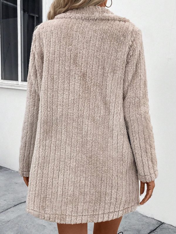 ⁦Double-sided Plush Lapel Cardigan Casual Top Coat⁩ - الصورة ⁦3⁩