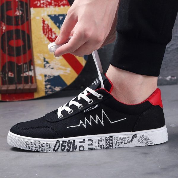 ⁦Men's canvas shoes sports casual men's shoes flat shoes men⁩ - الصورة ⁦8⁩