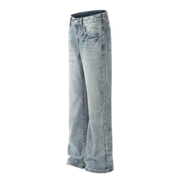 ⁦Washed Topstitching Skinny Jeans For Men⁩ - الصورة ⁦9⁩