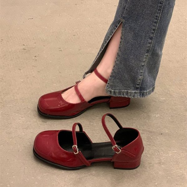 ⁦Women's French Style White Mary Jane Sandals⁩ - الصورة ⁦2⁩