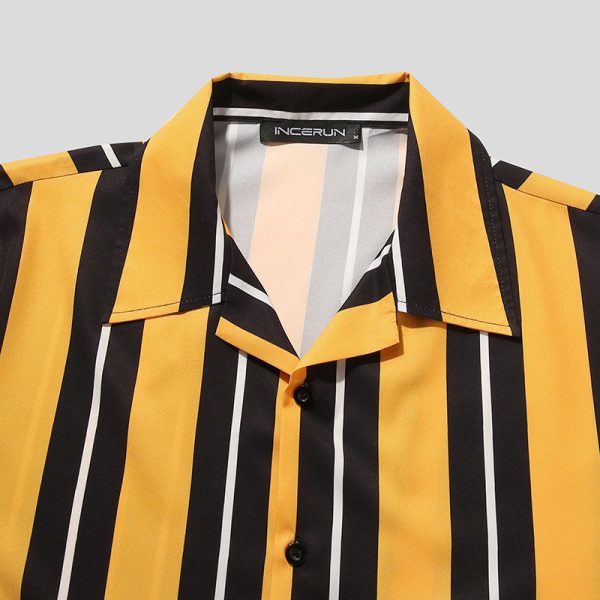 ⁦Soft Shirts For Men Shirt Mens Summer Streetwear Casual⁩ - الصورة ⁦2⁩