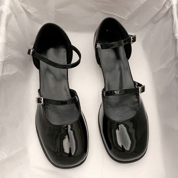 ⁦Women's French Style White Mary Jane Sandals⁩ - الصورة ⁦5⁩