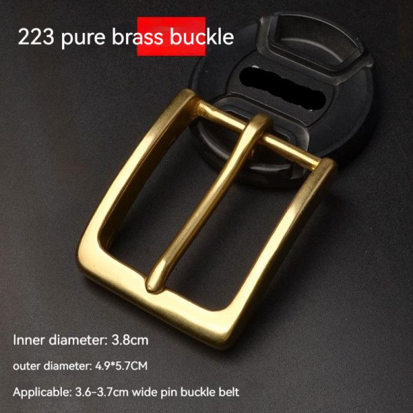 ⁦Casual Men Solid Brass Belt Buckle Accessories⁩ - الصورة ⁦4⁩