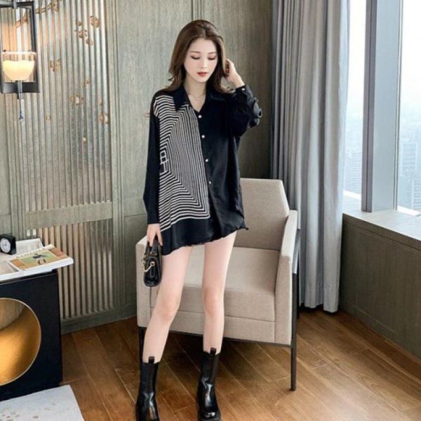 ⁦Irregular Design Sense Niche Girls Wear Shirts⁩ - الصورة ⁦3⁩